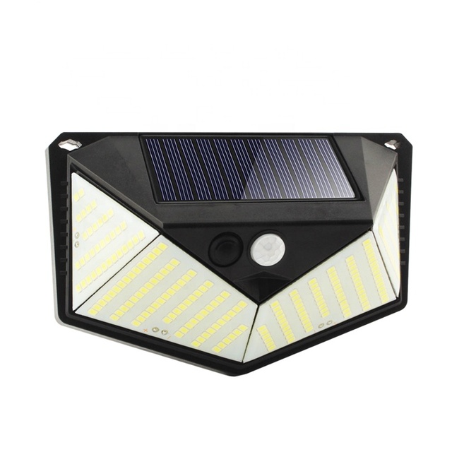 IP65 Outdoor Waterproof LED Solar Wall Lamp 220leds Solar Powered Light Motion Sensor 3 Modes Garden Patio Stairs Street Light