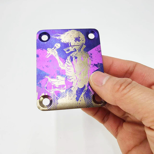 Placa de Refuerzo de Aleación de Titanio para Guitarra Eléctrica ST, Placa de Unión de Cuerpo Cuadrada Morada, Herraje de Fijación para Conexión de Guitarra - Product Image 4