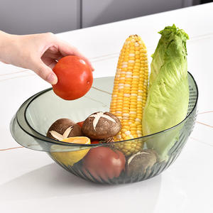 Grande cuvette de lavage et d'égouttage pour riz et légumes en PET transparent, facile à nettoyer, compatible lave-vaisselle, pour fruits et légumes de cuisine - Product Image 4