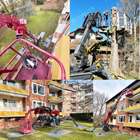 Grue araignée mobile télécommandée de haute qualité, 5 tonnes, 17 m, pour travaux de toiture