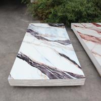 Feuille de marbre PVC UV haute brillance, flexible, imperméable, 4*8 pieds, épaisseur 3 mm, pour décoration intérieure