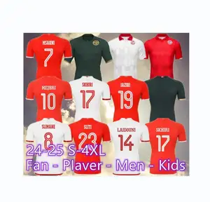 2024 2025 Tunisie équipe hommes enfants MSAKNI HANNIBAL maillots de football MAALOUL SLITI KHENISSI 24 25 maison rouge extérieur maillots de football court