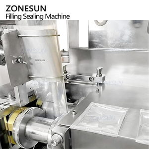 ZONESUN ZS-LX120 Máquina de Llenado y Sellado de Sobres Automática de Alta Velocidad VFFS con Servomotor para Aderezos, Salsas Picantes, Pastas y Líquidos - Product Image 3