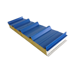 Isolation <span class=keywords><strong>de</strong></span> cloison d'usine Composite couleur acier panneau sandwich en <span class=keywords><strong>laine</strong></span> <span class=keywords><strong>de</strong></span> roche isolation thermique ignifuge <span class=keywords><strong>atelier</strong></span> sans poussière - Product Image 1
