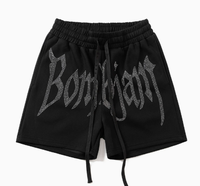 Short en coton délavé personnalisé avec logo sur mesure, design de luxe, style hip-hop, tendance été, en promotion