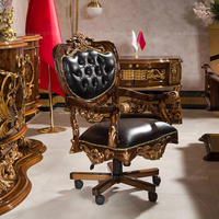 Service de design d'intérieur de bureau avec mobilier, ensemble de bureau de luxe royal, table d'ordinateur en bois massif antique