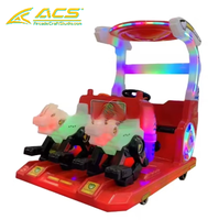 Attraction d'arcade commerciale intérieure ACS Red Multi Seat Animal Ride-On avec éclairage, certifiée CE