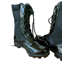Bottes tactiques longues en cuir brillant à semelle en caoutchouc Panama TSB906, 11 pouces, 28 cm, bottes de service, chaussures de chantier DMS