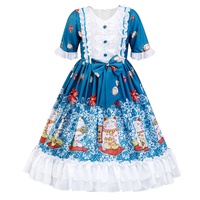 Lolita robes dentelle princesse robe bébé fille volant élégant bergère ral imprimer filles jupes une pièce