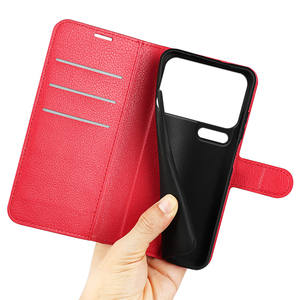 Funda de Cuero Tipo Cartera con Tarjetero de PU con Textura de Lichi en 9 Colores para Xiaomi 17 Pro Max - Product Image 3