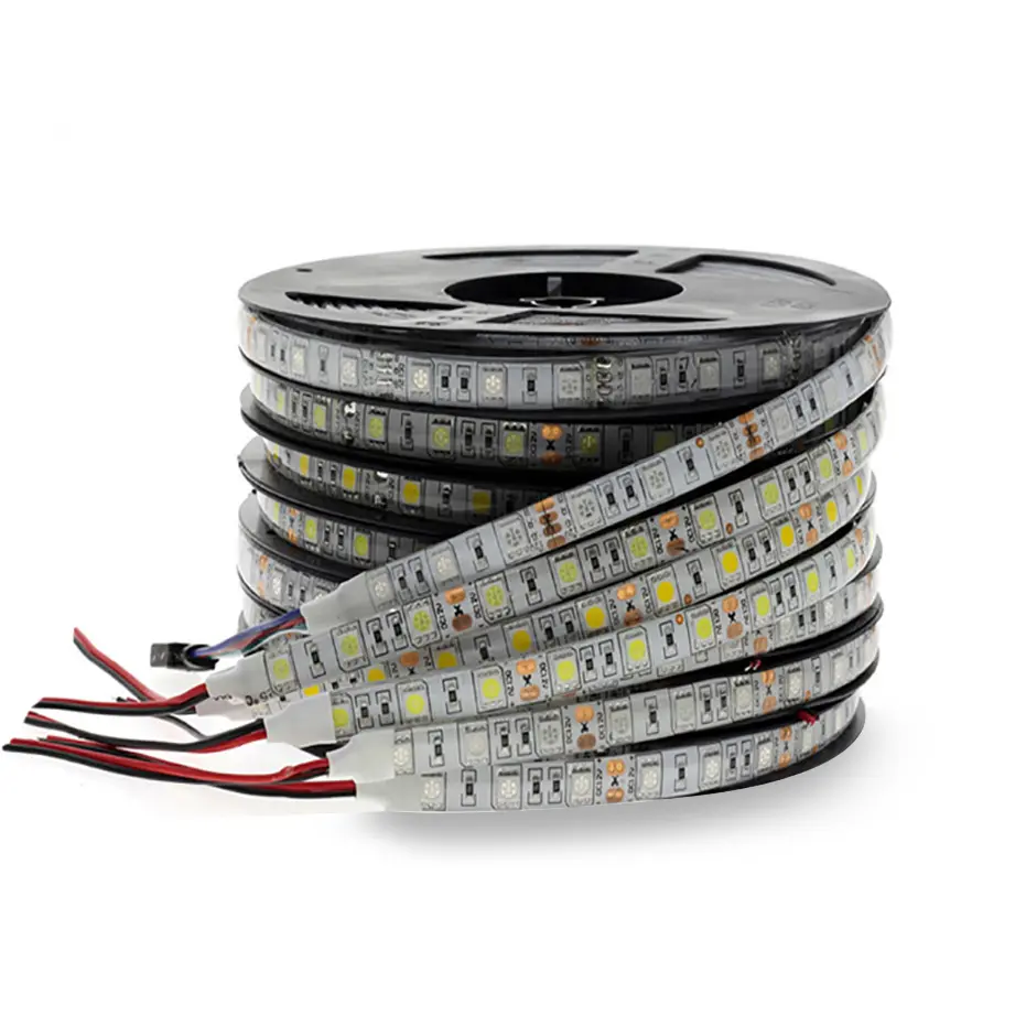 HA CONDOTTO La Striscia 5050 DC12V 60LEDs/m Flessibile HA CONDOTTO LA Luce di striscia 5m/Roll RGB HA CONDOTTO Le Luci Impermeabili ha condotto Le Luci di Striscia