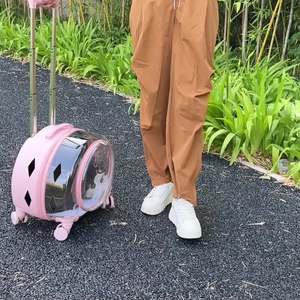 Pet <b>Carry</b> Case Portable Multi Functional Pet <b>Backpack</b> Fully Transparent Design <b>Cat</b> Paw Prints Perfect Outdoor Use As <b>Cat</b> Bag - Product Image 1