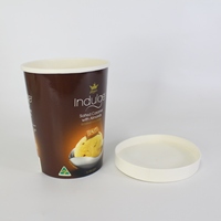 Gobelets d'emballage jetables en kraft brun blanc personnalisés de 8oz 16oz gobelets en papier pour crème glacée avec couvercles