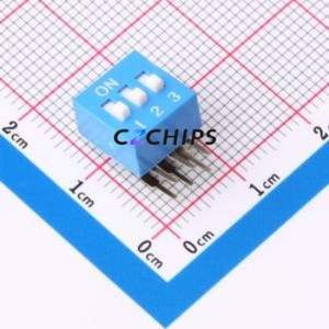 DT-03LT DIP Switch Through hole Component (THT),P=2.54mm Switch Flat Toggle, Raised Type Single Pole Single Throw 3 2.54mm - Product Image 1