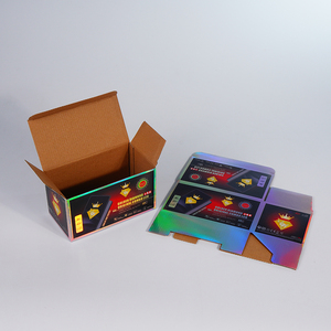 Print Package logo on Paper Box square Bottle Laser Print Plus Custom Corrugated Packaging Box Holographic Box Packaging