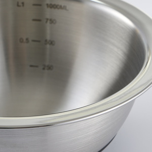 Saladiers de cuisine en métal poli de 6,3/7,9/9,45/11,8 pouces, écologiques, empilables, accessoires de cuisson avec base en silicone - Product Image 4