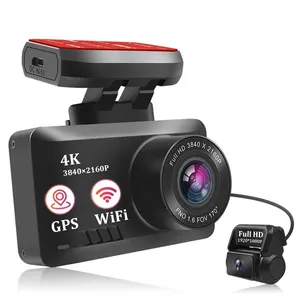 Hidden 4K High Resolution Dual Car Cam 2160P Twin Dash Camera 2K UHD Wide 170 Degree Auto Video Cam Recorder with Back Cam