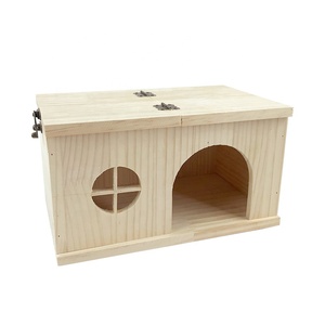 Log Cabin House Squirrel Log Cabin Hedgehog Cage Unassembled Solid Wood Squirrel House Natural Wood For Chinchilla Guinea Pigs Rabbit