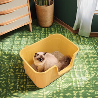 Bac à litière pour chat à porte ouverte de nouveau style grande station de nettoyage et de bain pour animaux de compagnie en forme de U pour un retrait pratique des excréments