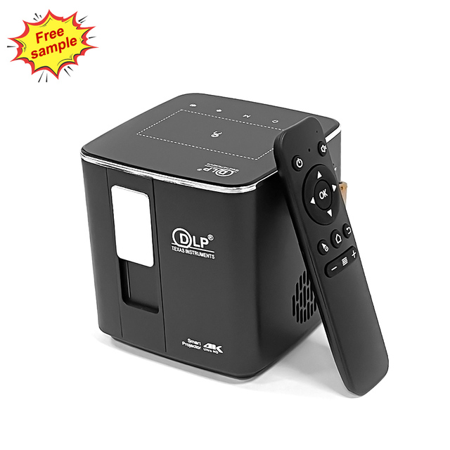 New Design P12 DLP Battery Projector 9000mAh 300 ANSI Lumens Auto Focus Android 9 FHD 1080P 4K Short Throw 2G 16GB Home Theater
