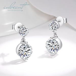 Argent 925 Original Total 5 Carat Round Brilliant Cut Diamond <span class=keywords><strong>Test</strong></span> Past D Color Moissanite Boucles d'oreilles pour mariage - Product Image 3