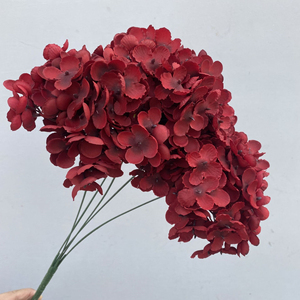 YOPIN-1621 5头仿勃艮第绣球花人造丝真触摸白色绣球花 - Product Image 2