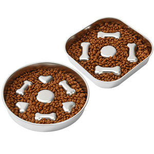 Gamelle anti-étouffement en acier inoxydable 304 pour chien, avec base en caoutchouc antidérapante et design labyrinthe, pour chiens de petite, moyenne et grande taille – Vente en gros - Product Image 1