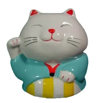 かわいい日本の幸運セラミック塗装装飾カワイイ猫ようこそ像ハローキティの装飾