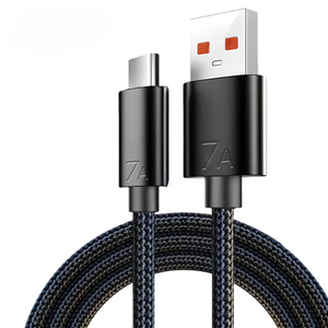 Cavo dati USB a to Type C 7A treccia di ricarica Super veloce per <span class=keywords><strong>Samsung</strong></span> Xiaomi Mi telefono Tablet cavo USB-C ricarica rapida - Product Image 1