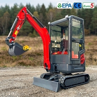 Mini-excavatrice compacte de 1,5 tonne, diesel, hydraulique, CE EPA, pour site d'élevage de champignons