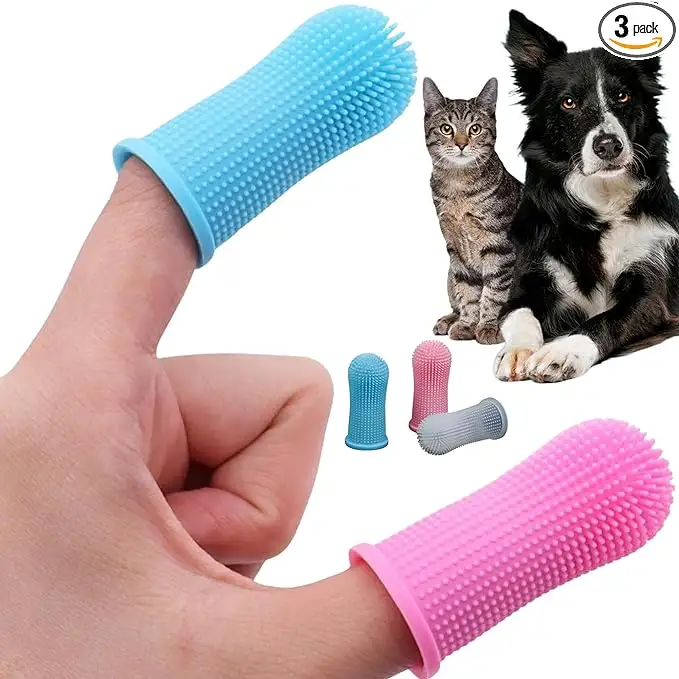 OEM Productos para mascotas Diseño ergonómico Fácil Limpieza de dientes Cachorros Cuidado dental Perro Cepillo de dientes