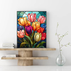 Pintura de Diamantes 5D DIY con Diseño de Tulipán, Cuadrada/Redonda, para Decoración del Hogar, Regalo, Venta al Por Mayor - Product Image 2