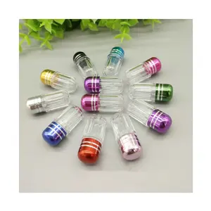 Plastic Transparante Mini Lege Cosmetische Capsule Fles Container Met Aluminium Deksel