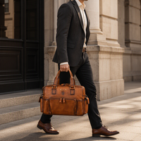 Sac à main pour ordinateur portable personnalisé de 16 pouces en cuir véritable vintage, sac messager pour hommes, Maletin De Cuero Para Hombre