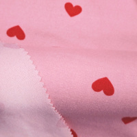 Tissu en jersey brossé à grosses aiguilles imprimé en forme de cœur, 95 % polyester, 5 % élasthanne, personnalisé en gros pour robes et pantalons pour femmes