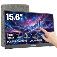 Moniteur portable tactile FHD, écran anti-lumière bleue sans scintillement, protection des yeux, résistant aux rayures, housse de protection, dispositif d'extension pour ordinateur portable