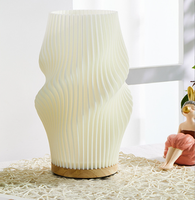 Lampe de table rechargeable en bois massif, lumière d'ambiance minimaliste nordique pour chevet, veilleuse décorative 3D nature pour une maison douillette