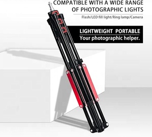 Fosoto Nhiếp Ảnh 75 "Ánh Sáng Đứng Siêu Trọng Lượng Nhẹ Hợp Kim Nhôm <span class=keywords><strong>Tripod</strong></span> Ánh Sáng Đứng Xếp Chân Cho Đèn Vòng - Product Image 5