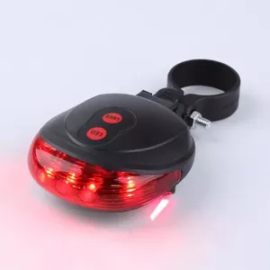 Waterproof 5 LED 2 Lasers 3 Modes Bike TailライトSafety Warning Light Bicycle Rear Light Tail Lamp