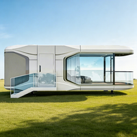 Capsule spatiale futuriste de 40 pieds, démontable, en forme de conteneur, pour appartement – Design moderne, respirant et mobile, idéal pour les parcs extérieurs et les commerces