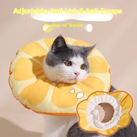 Collier anti-léchage et anti-morsure pour chats, en coton, motif dessin animé, lumières douces, réglable