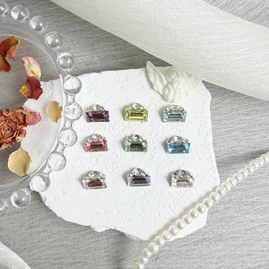 HARVEST Strass 3D ovales en cristal pour nail art, pierres décoratives couronne, breloques en verre à dos plat, effet bling-bling, pour ongles luxueux - Product Image 1