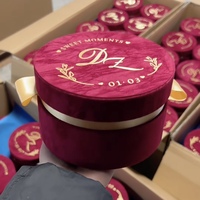 Emballage cadeau en velours champagne personnalisé avec logo, tube rond élégant de luxe, grand tube vide, boîte à bonbons de mariage avec ruban