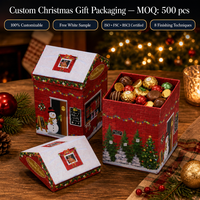 Hausförmige Starre Karton-Süßigkeiten-Verpackungsboxen für Party-Schokoladenverpackungen Luxuriöse Maßgefertigte Weihnachtsgeschenkbox