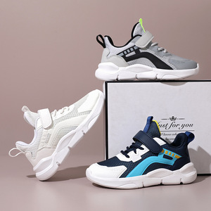 Nouvelles baskets de sport <span class=keywords><strong>bleu</strong></span> <span class=keywords><strong>marine</strong></span> pour enfants, vente en gros, usine OEM, personnalisables, respirantes, en maille, avec fermeture auto-agrippante, pour garçons - Product Image 3
