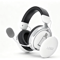 Casque de jeu sans fil 2,4 G à triple mode avec microphone et batterie amovible pour PS4/PS5