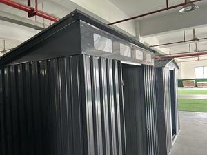 Gỗ-hiệu ứng nhỏ phẳng nạc để lưu trữ ngoài trời đổ với mái dốc & đôi có thể khóa cửa - Product Image 4