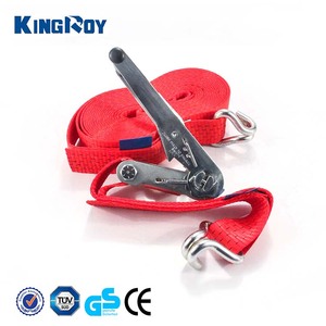 Sangle à cliquet rétractable personnalisée en polyester de 5 T 50 mm 2 pouces avec boucle à came, plaquée zinc, double crochet en J, 10 m, certifiée ISO 9001 - Product Image 3