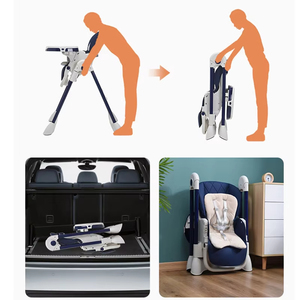 <span class=keywords><strong>Chaise</strong></span> haute pour <span class=keywords><strong>bébé</strong></span> pliable et réglable en hauteur, ergonomique, sans installation, en plastique, avec roulettes, écologique - Product Image 4
