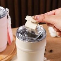 Gobelet isotherme écologique en acier inoxydable 304, tasse à café de voyage, gobelet isotherme sous vide avec cordon et couvercle anti-fuite